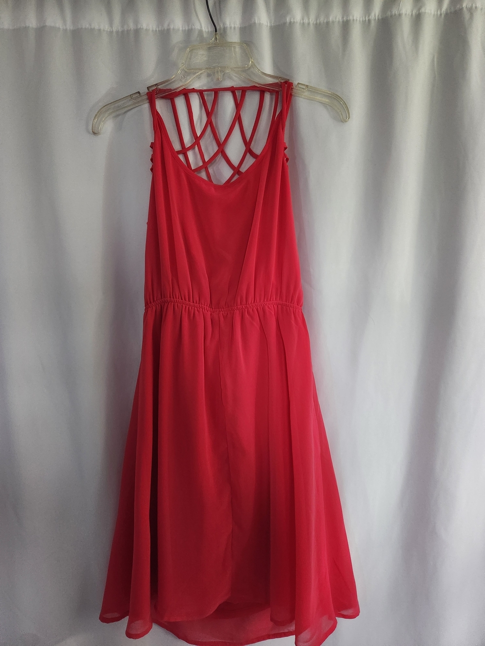 Studio Y Red Sleeveless Midi Dress with Lattice Back #vibrant #intricate #party